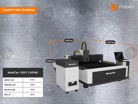 Оптоволоконный лазерный станок для резки металла MetalTec 1530 F (1000W)