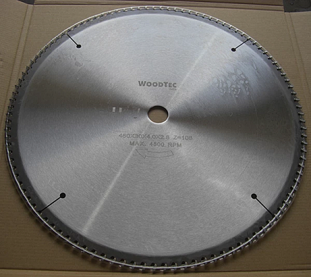 Пила дисковая Ø450 х 30 х 4,0/2,8 Z108 WZ WoodTec