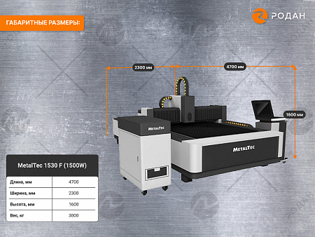 Оптоволоконный лазерный станок для резки металла MetalTec 1530 F (1500W)